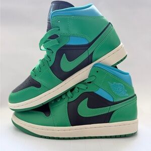 Nike Emerald and Teal High-Top Sneakers